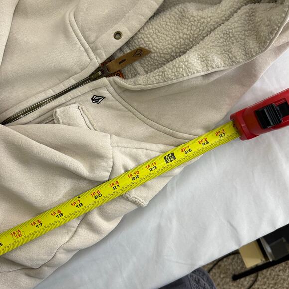 Volcom Jacket Womens L white Fleece Sherpa Lined Full Zip Outdoors workwear - Picture 8 of 8